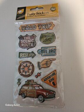 RARE AMERICAN TRADITIONAL DESIGNS TRAVEL ADVENTURE PUFFY SCRAPBOOKING STICKERS